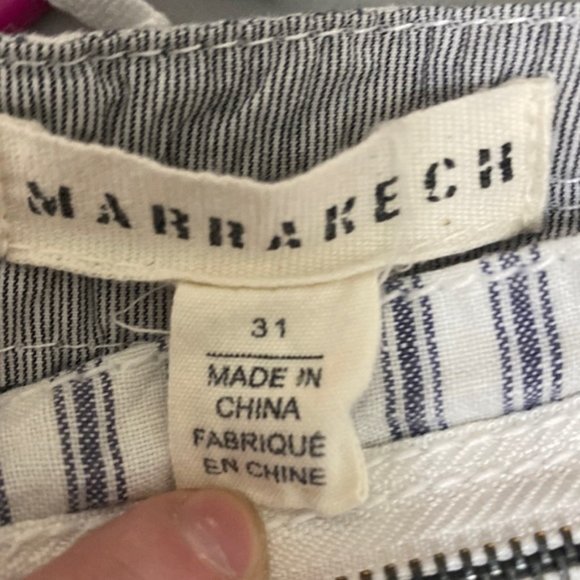 Anthropologie Marrakech Striped Zipper Waist Blue, White & Grey Skort Size 31 - Picture 9 of 12